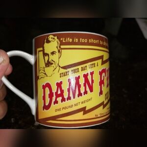 DAMN FINE! Coffee Mug with Red and Yellow Design